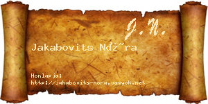 Jakabovits Nóra névjegykártya