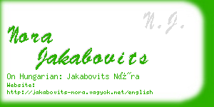 nora jakabovits business card